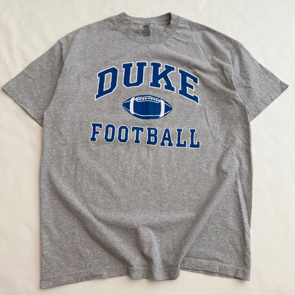 TRT Classics Duke Football T-Shirt Mens XL Grey Blue Devils Graphic Tee